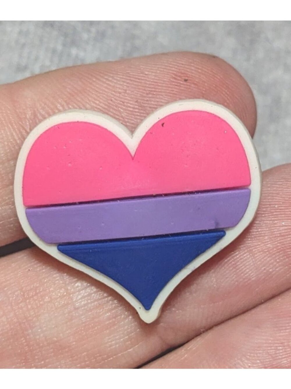 Bisexual Pride Heart-Shaped Pin Rubber-Like Material 1 Inch